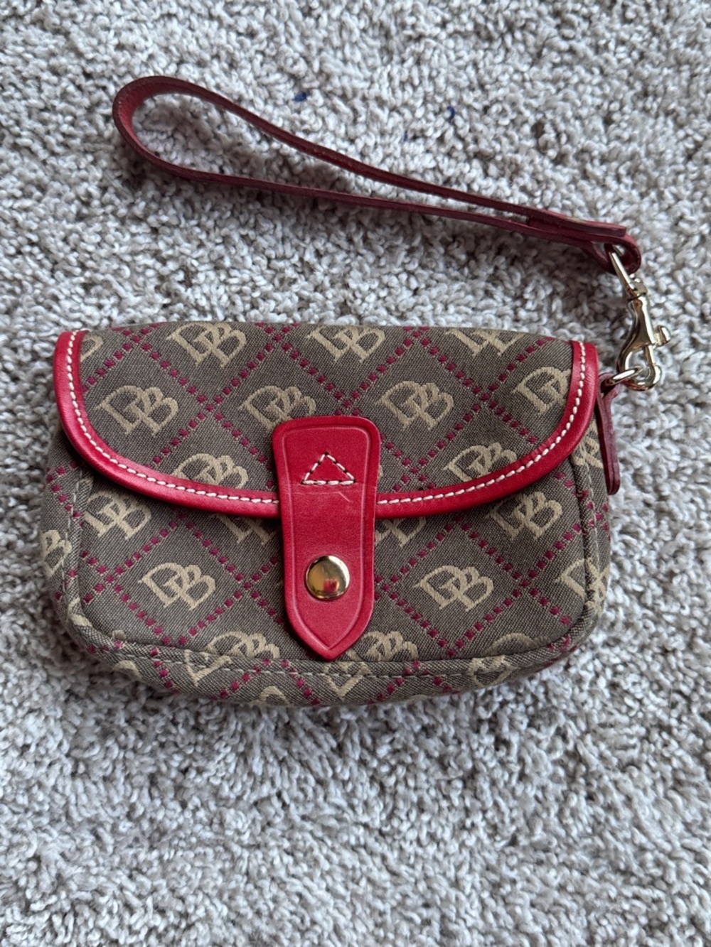 Dooney & Bourke Wristlet Clutch - Brown and Red